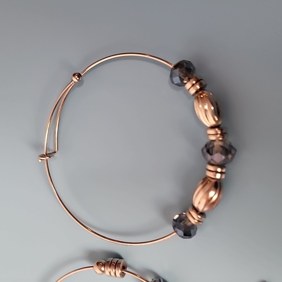 Silver Bracelet Set Blue Beads & Silver Rings with Charms - Picture 5 of 7